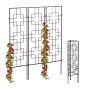 Set of 3 garden grills 122x30.5x0.8cm, black