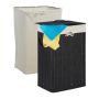 Laundry basket 66x44x34cm, 80L., black/white