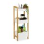 Bathroom shelf with 3 baskets 74.5x28x20cm., light brown/white