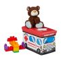 Folding box with lid 27x40x25cm., white/red/black