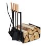 Firewood stand 51x46x30cm., black/light brown
