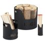 Set of 2 firewood and match baskets, black