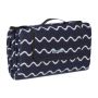 Picnic blanket 200x200cm., navy blue/white
