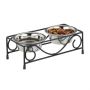 Bowls with stand 9.5x28.5x13.5cm., black/silver color