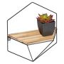 Living room wall shelf 35x31x13.5cm., light brown/black