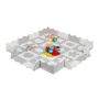 Play mat "Delionė" with border 1x31.5x31.5cm., gray/white