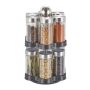 Spice rack with 12 clear glasses 25.5x14cm., black/silver color