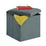 Salokāms sēdeklis ar atveramu vāku 38x38x38cm, tumši pelēks
