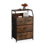 Chest of drawers with 4 compartments 96.5x60x41.5cm., dark brown/black