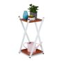 Flower stand with 2 shelves 57x29x29cm., white/light brown