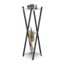 Flower stand with 2 shelves 99x29x29cm., black/white