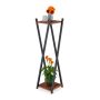 Flower stand with 2 shelves 99x29x29cm., black/dark brown