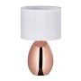 Table lamp 49x30cm., white/copper color