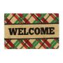 Durvju paklājiņš "Welcome" 60x40 cm., gaiši brūns/zaļš/sarkans/melns
