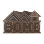 Gumijas durvju paklājiņš "Home" mājas formas 75x45 cm., brūnā/melnā krāsā