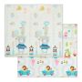 Double-sided rug 1.5x195x175cm., white/blue/light brown