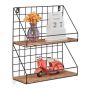 Kitchen wall shelf 41x35x16cm., light brown/black