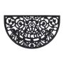 Rubber door mat semicircular 75x45 cm., black