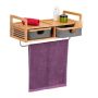 Wall-mounted bathroom cabinet 30.5x67x30cm., light brown/gray color