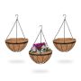 Set of 3 hanging pots 50x31cm., black/light brown/silver color