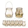 Set of 12 candlesticks 10x8.5cm., gold color