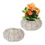 Set of 2 garden pots 10x20cm., light brown/white