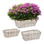 Set of 3 garden pots, light brown/white
