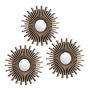 Set of 3 hanging mirrors 25x2cm., gold/black