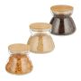 Set of 3 transparent jars for bulk products 10.5x11cm, 0.5L, light brown