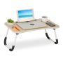 Laptop table 26x63x40cm., light brown/white/black