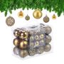 Set of 50 Christmas balls, gold/silver color