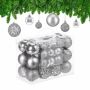 Set of 50 Christmas balls, silver color