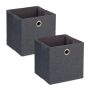 Set of 2 storage boxes 30.5x30.5x30.5cm., dark gray/silver color