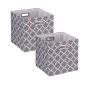 Komplektā 2 glabāšanas kastes 30.5x30.5x30cm., pelēka/balta/sudraba
