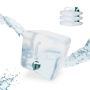 Set of 4 collapsible transparent water canisters with mixer 26x22x22cm., green/white