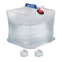 Set of 3 collapsible transparent water canisters with faucet 29x27x31cm., blue/red
