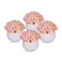 Set of 4 artificial flowers 11x11cm., gray/pink