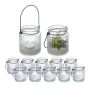 Set of 12 transparent candlesticks 9x8cm., black color
