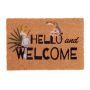 Durvju paklājiņš "Hello and welcome" 60x40 cm., gaiši brūns/melns