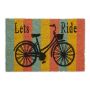 Durvju paklājiņš "Lets ride" 60x40 cm., zils/dzeltens/sarkans krāsas