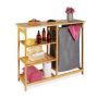 Bathroom shelf with laundry basket 80x100x32cm., light brown/gray