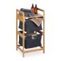 Bathroom shelf with laundry basket 73x36.5x33cm., light brown/gray