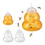 Set of 4 transparent wasp traps 15x13cm., orange/white