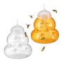 Set of 2 transparent wasp traps 15x13cm., orange/white