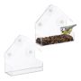Set of 2 transparent feeders 15x15x7cm.