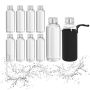 Set of 10 transparent drinking glasses 20x6cm., silver/black color