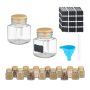 Set of 16 transparent spice jars 7.5x5.5x5.5cm., light brown color