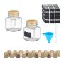 Set of 20 transparent spice jars 7.5x5.5x5.5cm., light brown color