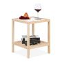 Transparent side table with shelf 50x40x40cm., light brown color