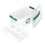 Storage box with lid 14.5x30x20cm., white/dark green
